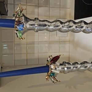 Vintage Candle Rings w Decorative Multicolor Varying Sized Beads. Set of 2